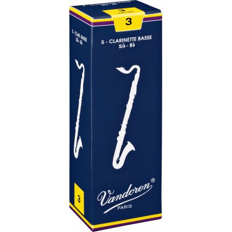 Anches de clarinette basse Vandoren Traditionnelles, Force 1.5