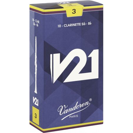 Anches de clarinette Si bémol Vandoren V21, Force 2.5